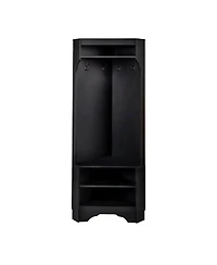 Streamdale Corner Hall Tree with Shoe Bench and Coat Hooks