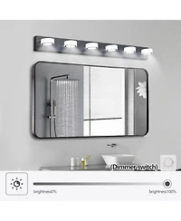 Streamdale Led Modern Black 6-Light Vanity Lights Fixtures Over Mirror Bath Wall Lighting