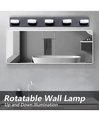 Streamdale Led Modern Black 5-Light Vanity Lights Fixtures Over Mirror Bath Wall Lighting