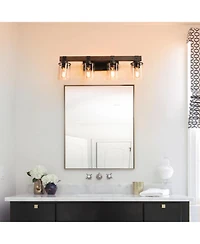 Streamdale Furniture 4-Lights Farmhouse Vanity Lights Fixture Rustic Bathroom Light Fixture Bathroom Sconce (No Bulbs)