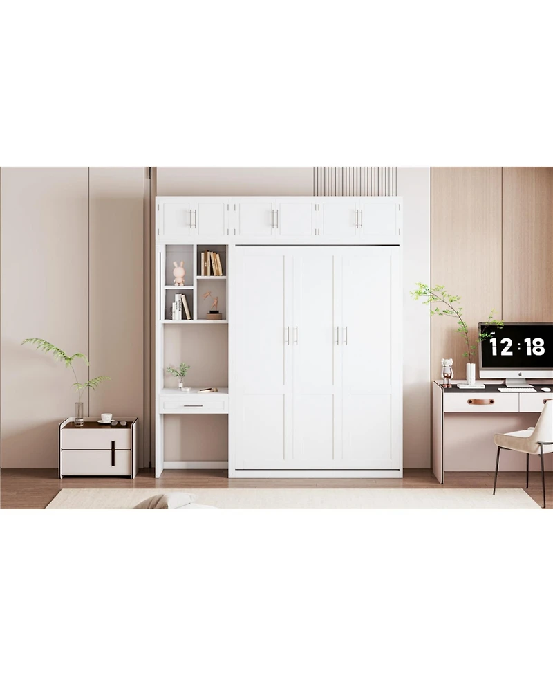 Streamdale Furniture Wall Murphy Bed with Desk & Storage