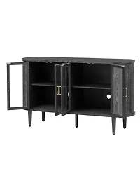 Streamdale Furniture Farmhouse Sideboard Cabinet with Glass Doors