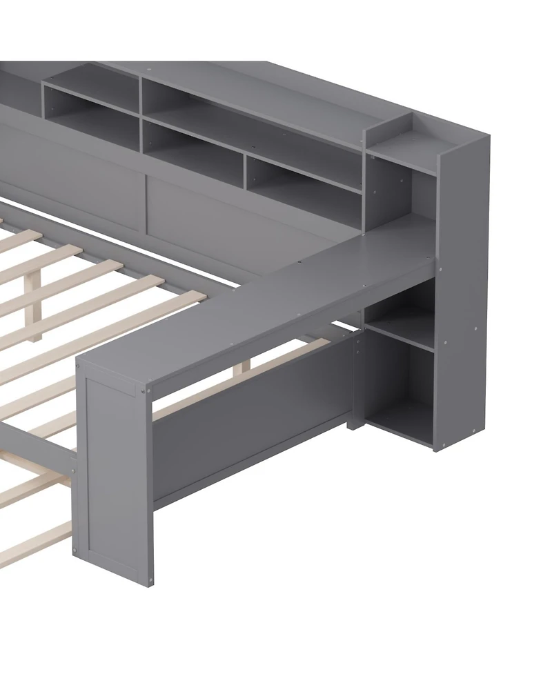Streamdale Furniture Daybed with Trundle Desk & Shelves