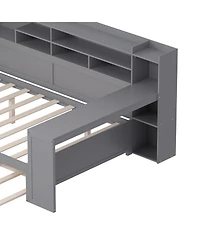Streamdale Furniture Daybed with Trundle Desk & Shelves