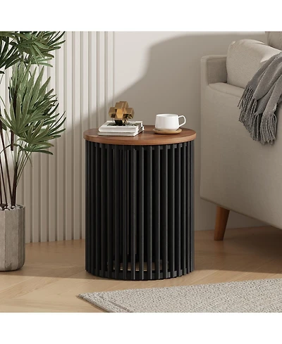 Streamdale Furniture Acacia Wood Side Table - Handcrafted Modern Design