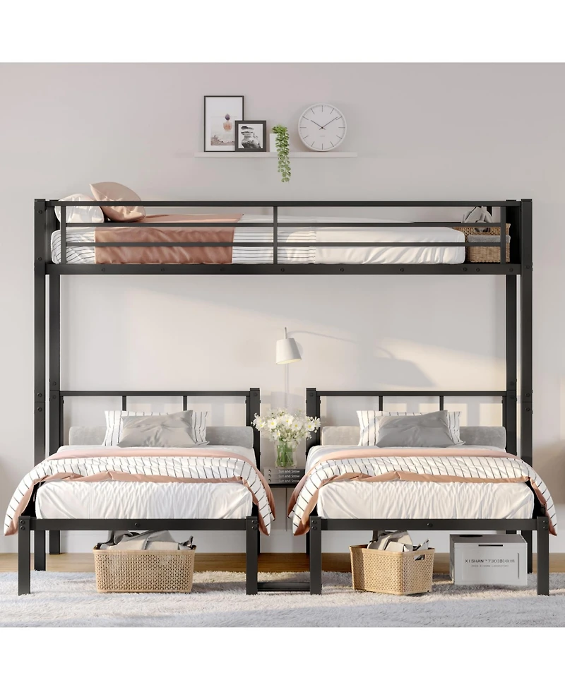 Streamdale Furniture Triple Twin Bunk Bed - Black