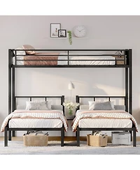 Streamdale Furniture Triple Twin Bunk Bed - Black