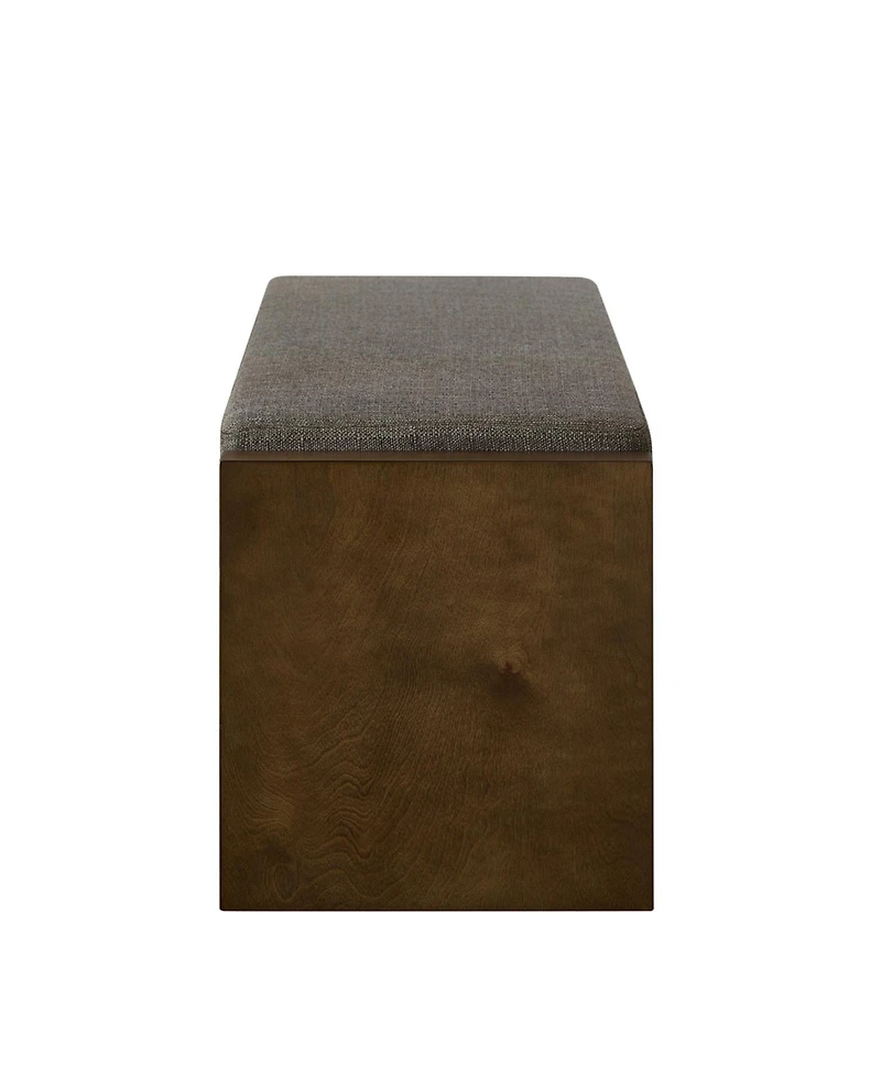 Streamdale Furniture 47" Accent Bench with Shoe Rack Padded Seat Removable Cushion - Granite