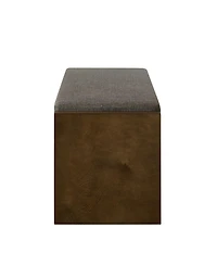 Streamdale Furniture 47" Accent Bench with Shoe Rack Padded Seat Removable Cushion - Granite