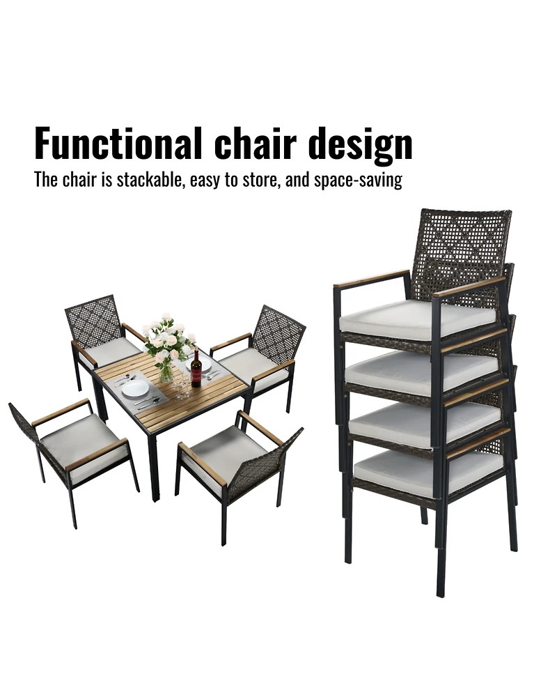 Streamdale Furniture All Weather 5-Piece Patio Dining Set