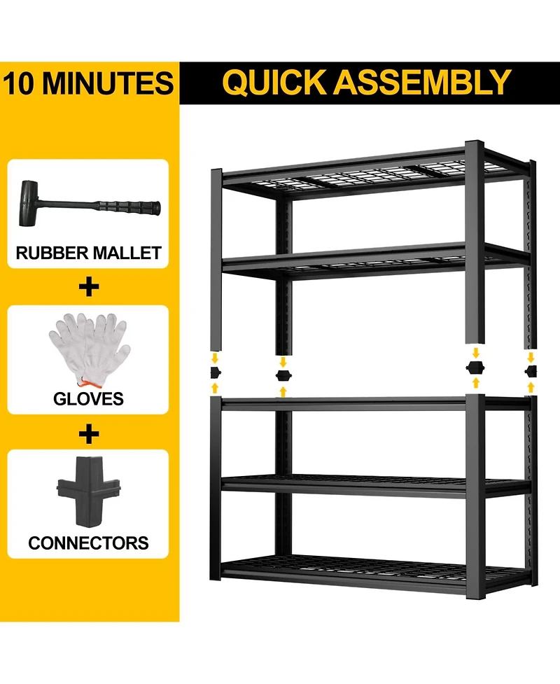 Streamdale Furniture 47" Wide Heavy-Duty 5-Layer Adjustable Metal Storage Rack