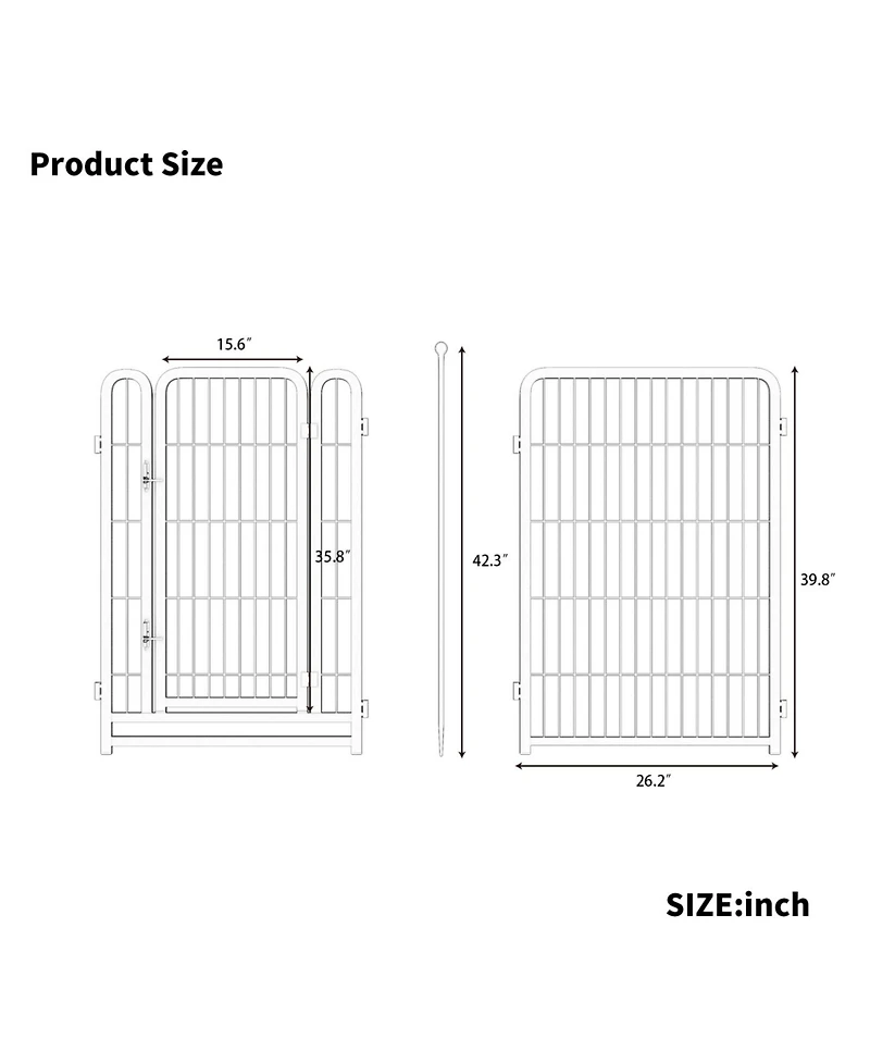 Streamdale Furniture Dog Playpen 8 Panels 40" Heavy Duty