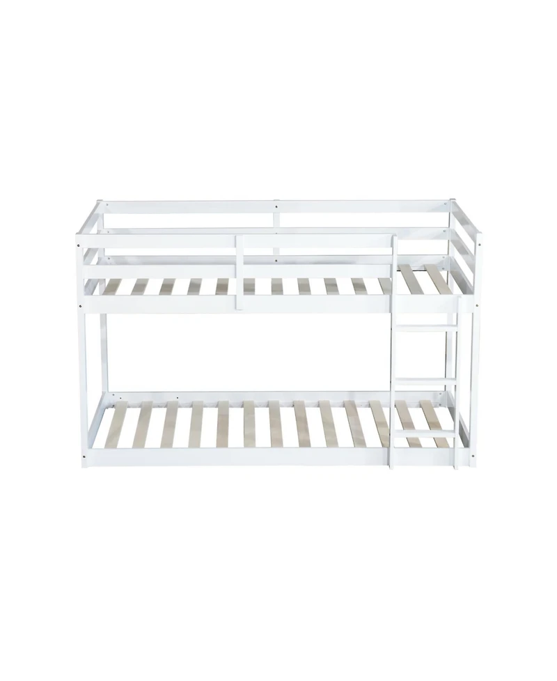 Streamdale Furniture Solid Wood Twin Bunk Bed - White