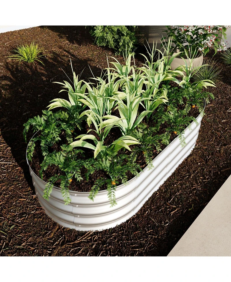 Streamdale Furniture 4x2x1ft Galvanized Raised Garden Bed Kit