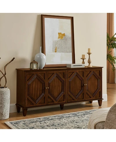 Streamdale Furniture Mid Century Modern Sideboard Buffet Cabinet - Walnut