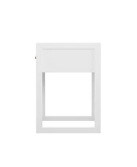 Streamdale Modern White Nightstand with Drawer & Wood Knob