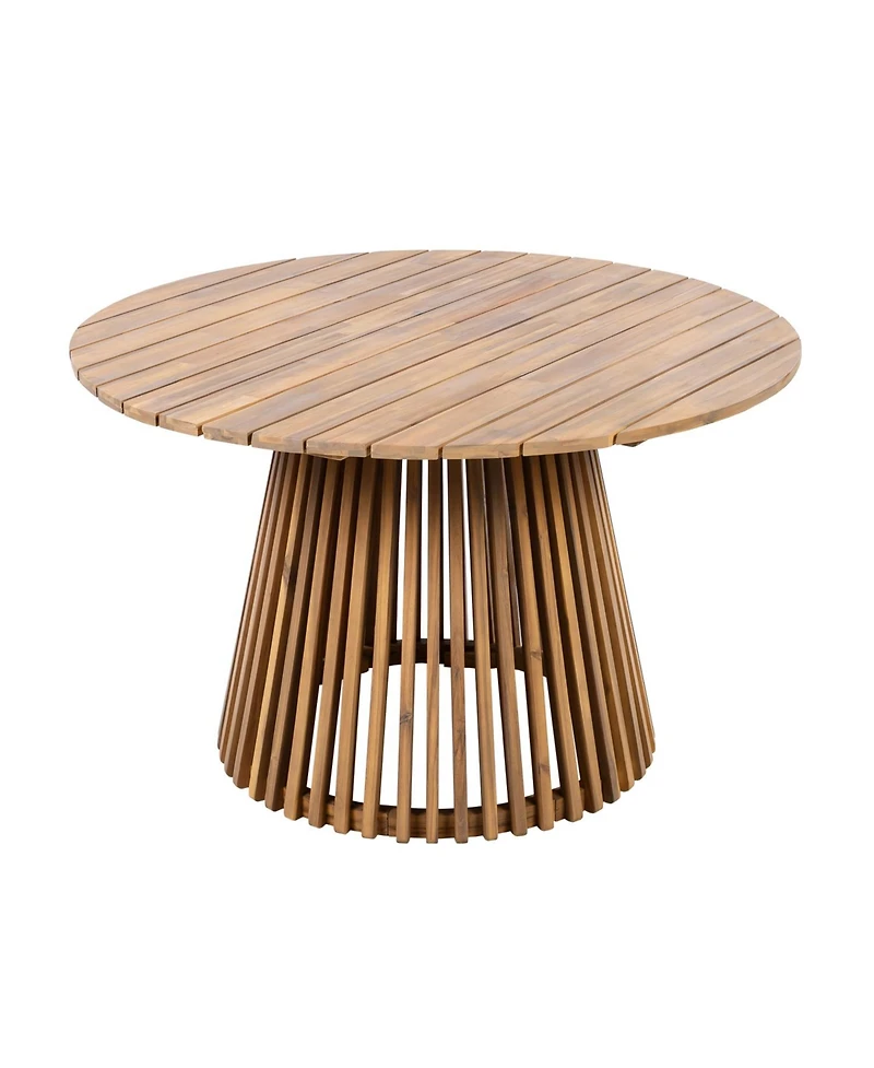 Streamdale Furniture Acacia Wood Round Patio Dining Table - Light Teak