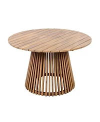 Streamdale Furniture Acacia Wood Round Patio Dining Table - Light Teak