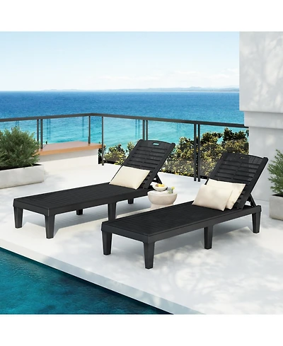 Streamdale Resin Outdoor Chaise Lounge Set (2)