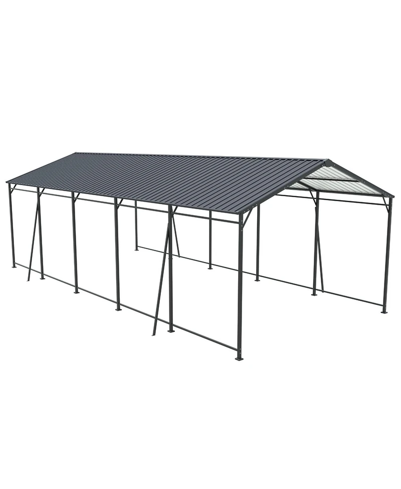 Streamdale Furniture Streamdale Heavy Duty 13x26.5 Ft Steel Carport Garage