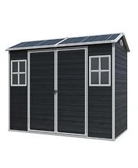 Streamdale Furniture 8x4 Outdoor Storage Shed, Two-Window, Double-Door, Black (W540S00046)