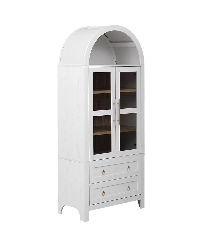 Streamdale Furniture 71" Arched Kitchen Pantry Cabinet - White