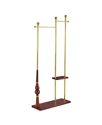 Streamdale Furniture Streamdale 70" Industrial Coat Rack - Wood & Steel, Double Hanger, Storage
