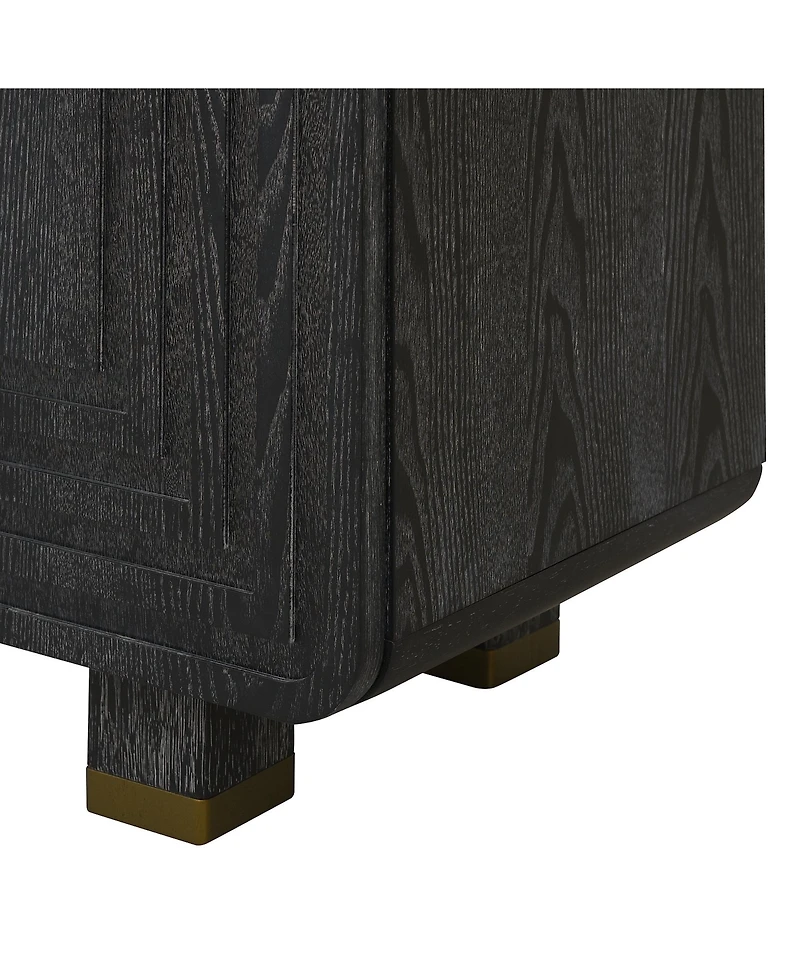 Streamdale Furniture 54" Retro Buffet Cabinet - 4-Door Fluted Sideboard