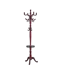 Streamdale Furniture Walnut Wood Coat Rack w/ Key Tray (Crabapple Option)