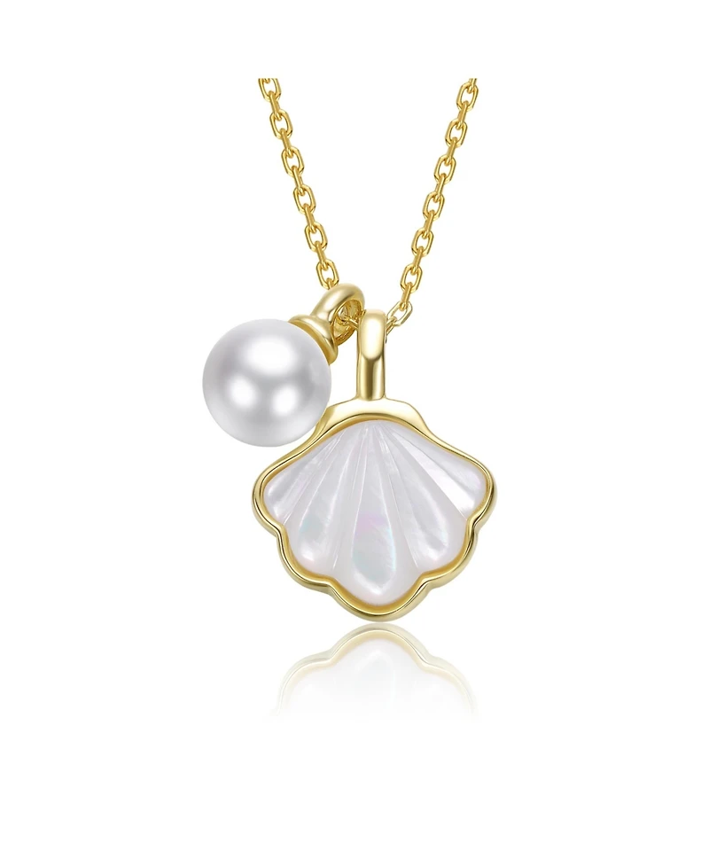 GiGiGirl 14K Gold Plated with Mother Of Pearl & Shell Pendant Necklace For Kids