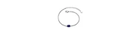 Genevive Sterling Silver White Gold Plated with Colored Cubic Zirconia Thin Chain Bracelet