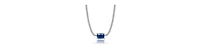 Genevive Sterling Silver White Gold Plated with Colored Cubic Zirconia Solitaire Thin Chain Necklace