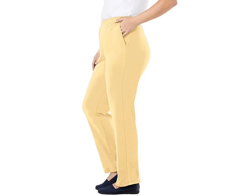 Woman Within Women's 7-Day Knit Straight Leg Pant