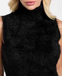 Guess Women's Mei Turtleneck Cropped Sweater Top