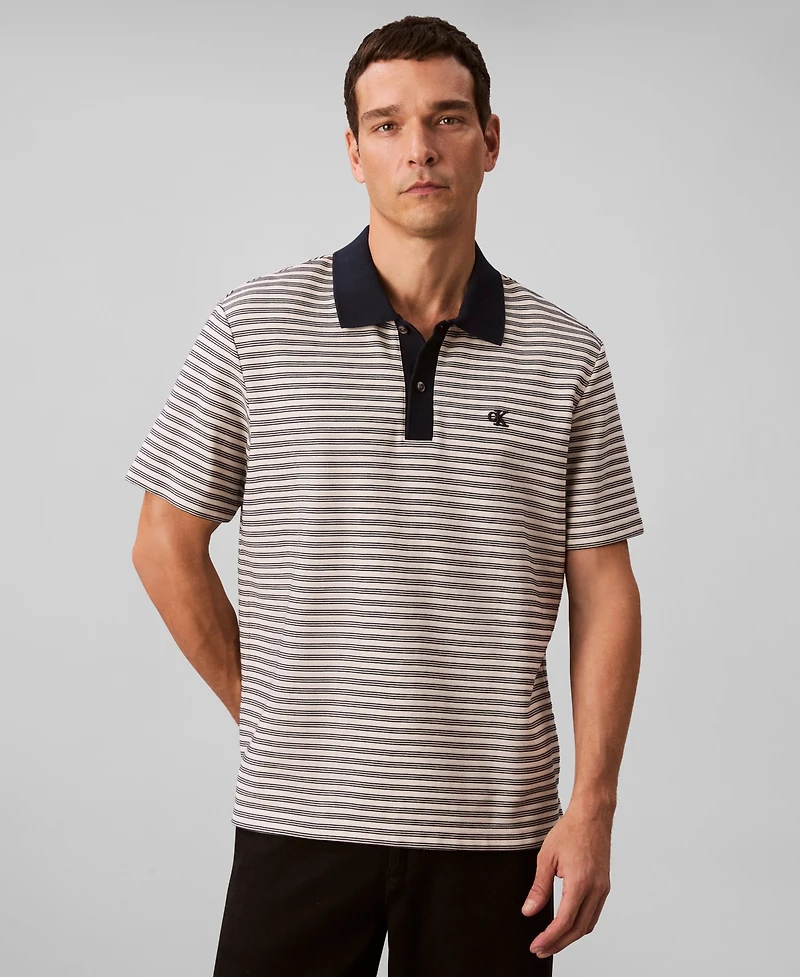 Calvin Klein Men's Ottoman Stripe Polo Shirt