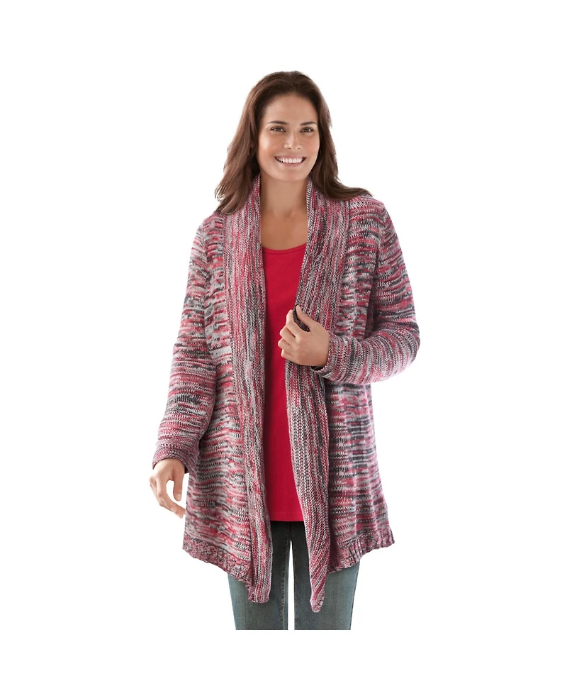 Woman Within Plus Multi Marled Cardigan