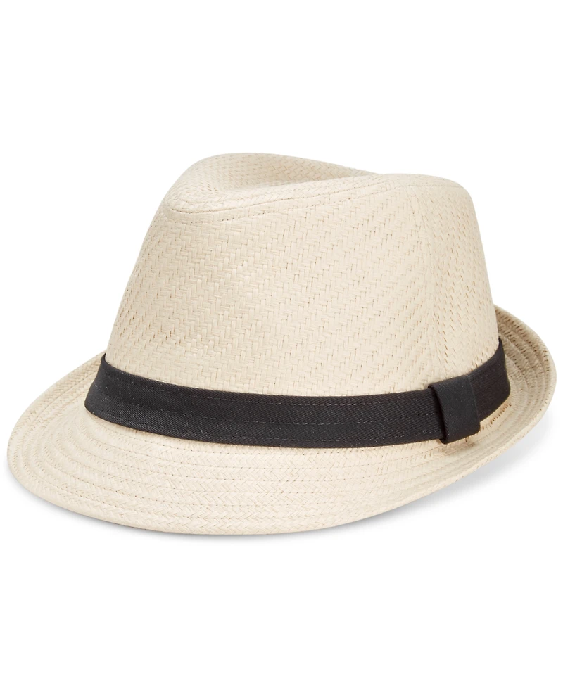 Levi's Men's Classic Flat Brim Straw Cotton Band Fedora