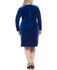 Calvin Klein Plus Size Velvet Side Bar Sheath Wrap Dress