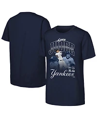 Outerstuff Big Boys and Girls Aaron Judge Navy New York Yankees Triple Player Graphic T-Shirt