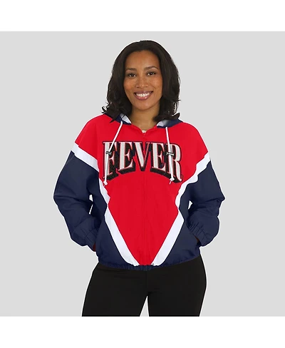 Wear by Erin Andrews Women's Blue/Red Indiana Fever Color Block Full-Zip Windbreaker Jacket