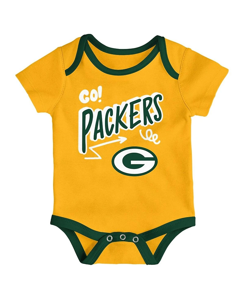 Outerstuff Infant 3-Piece Green Bay Packers All Day Play Bodysuit Set