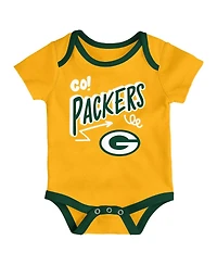 Outerstuff Infant 3-Piece Green Bay Packers All Day Play Bodysuit Set