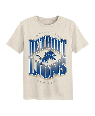 Outerstuff Big Boys and Girls Cream Detroit Lions Huddle T-Shirt