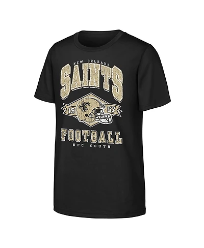 Outerstuff Big Boys and Girls Black New Orleans Saints Kick Off T-Shirt