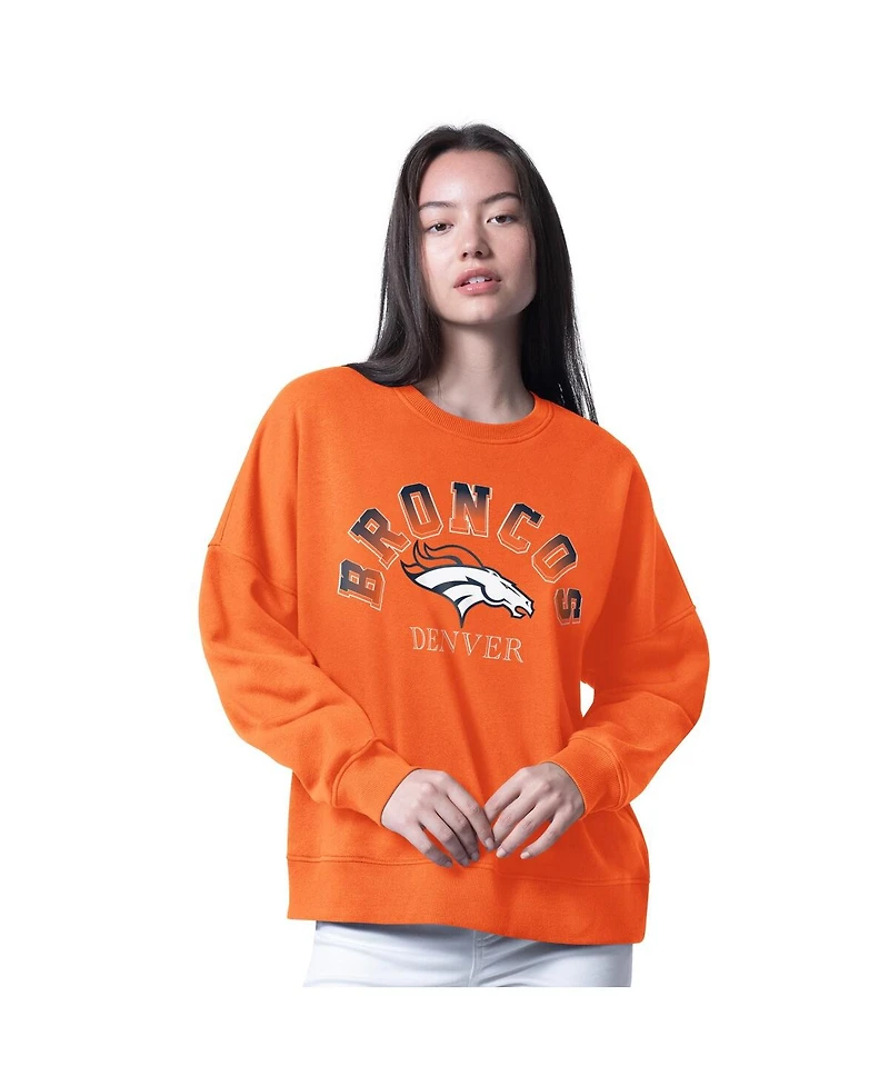 G-iii 4Her by Carl Banks Women's Orange Denver Broncos Oversized Feud Sweatshirt