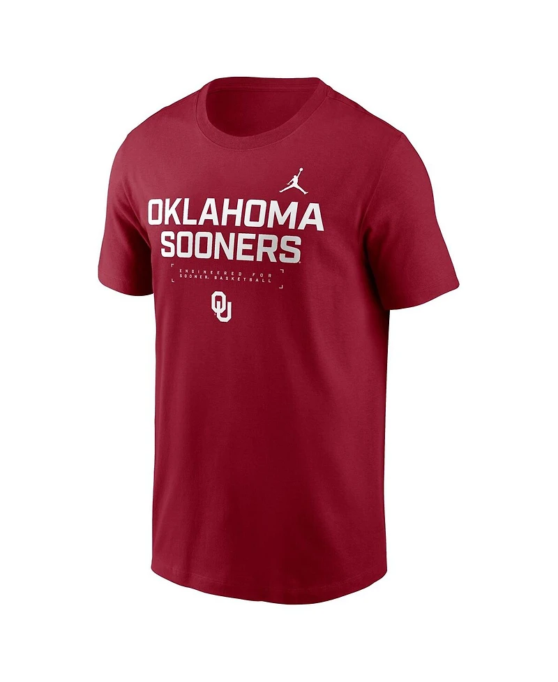 Jordan Men's Crimson Oklahoma Sooners 2025 Courtside Basketball Performance T-Shirt