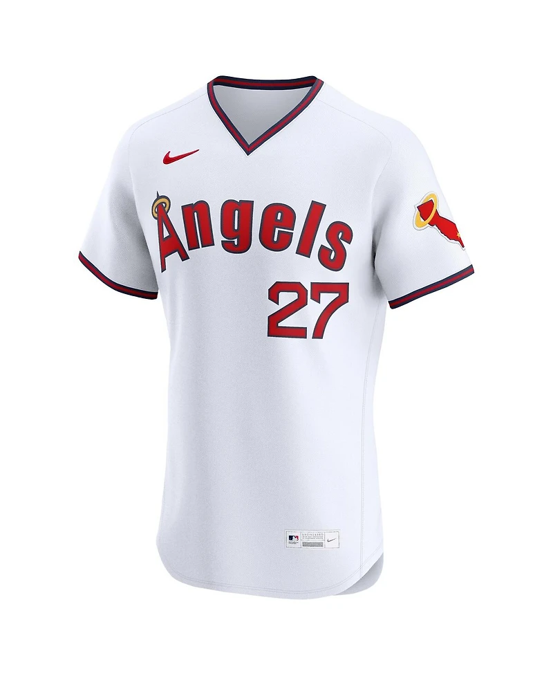 Nike Men's Mike Trout White Los Angeles Angels Alternate 2 Elite Jersey