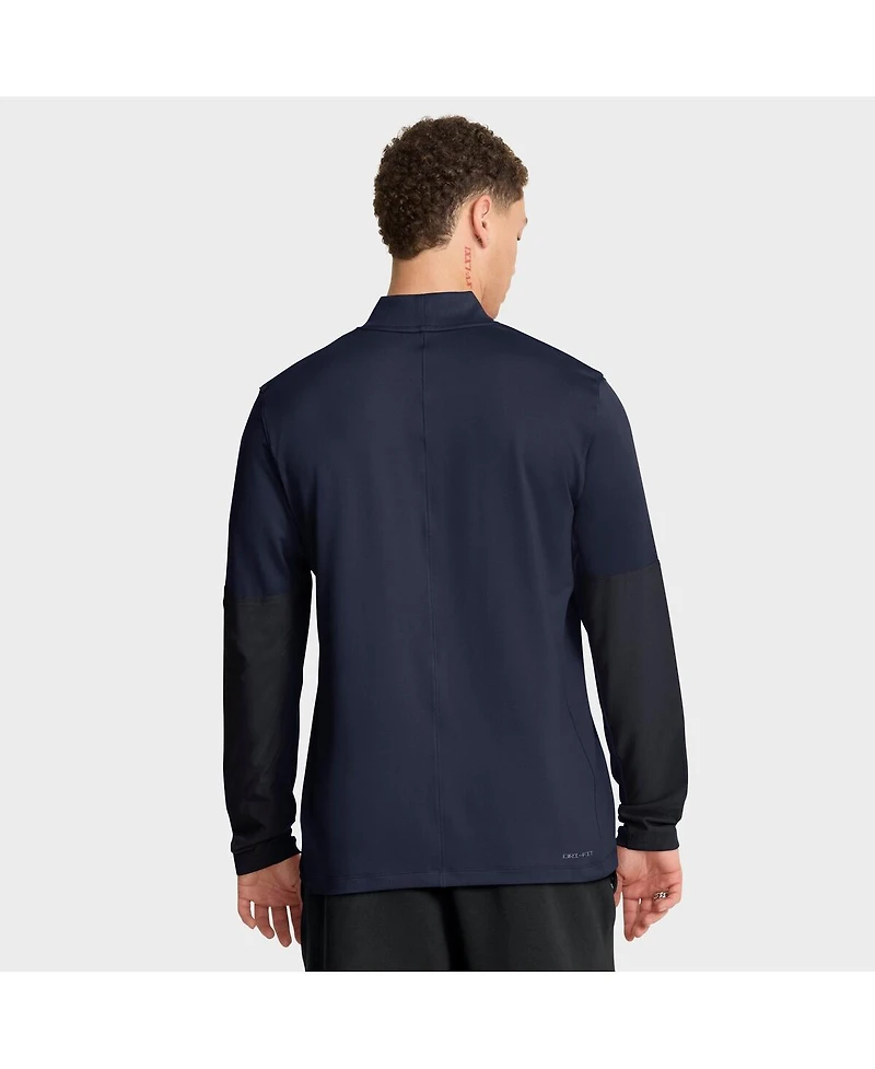 Nike Men's Navy Auburn Tigers One Goal Dri-fit Half-Zip Pullover Sweatshirt