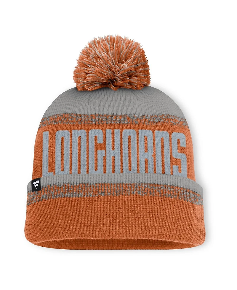 Fanatics Men's Texas Orange/Gray Texas Longhorns Thrive Cuffed Knit with Pom Hat
