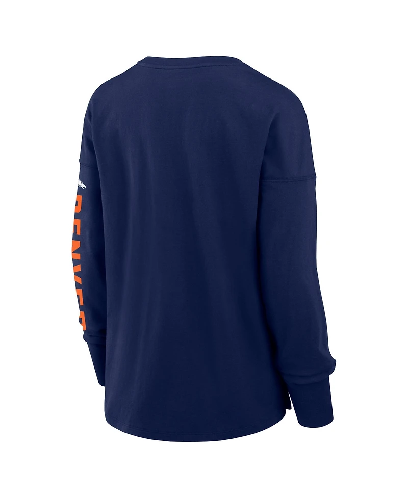 Fanatics Women's Navy Denver Broncos Hometown Legacy Long Sleeve T-Shirt